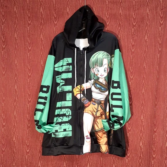 DRAGONBALL Z Lovely BALMA Pullover Hoodie Full Zip W/Pockets Sz 3XL ANIME NWOT